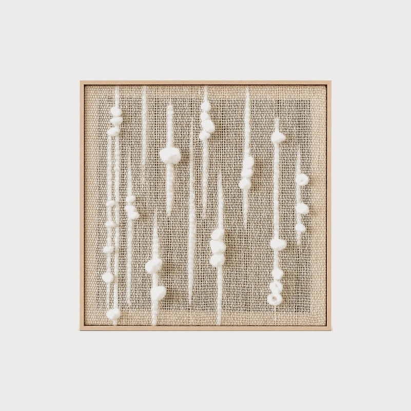 Olit - Minimalist Framed Wall Tapestry - Natural Wool and Wood Art