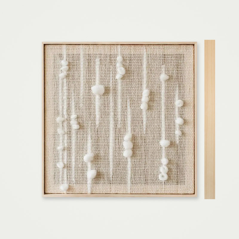 Olit - Minimalist Framed Wall Tapestry - Natural Wool and Wood Art