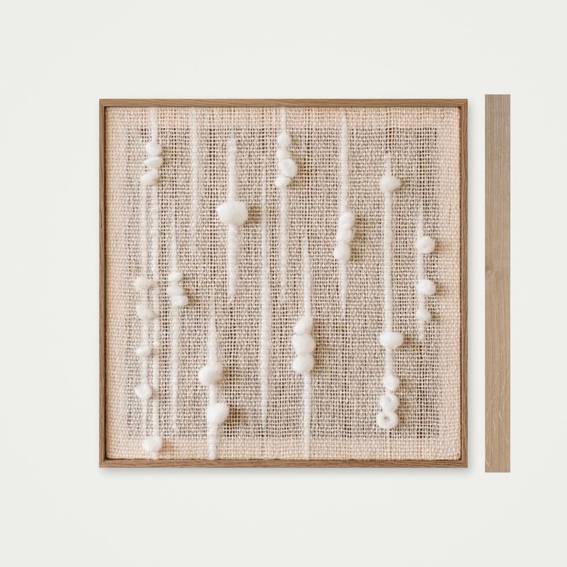 Olit - Minimalist Framed Wall Tapestry - Natural Wool and Wood Art