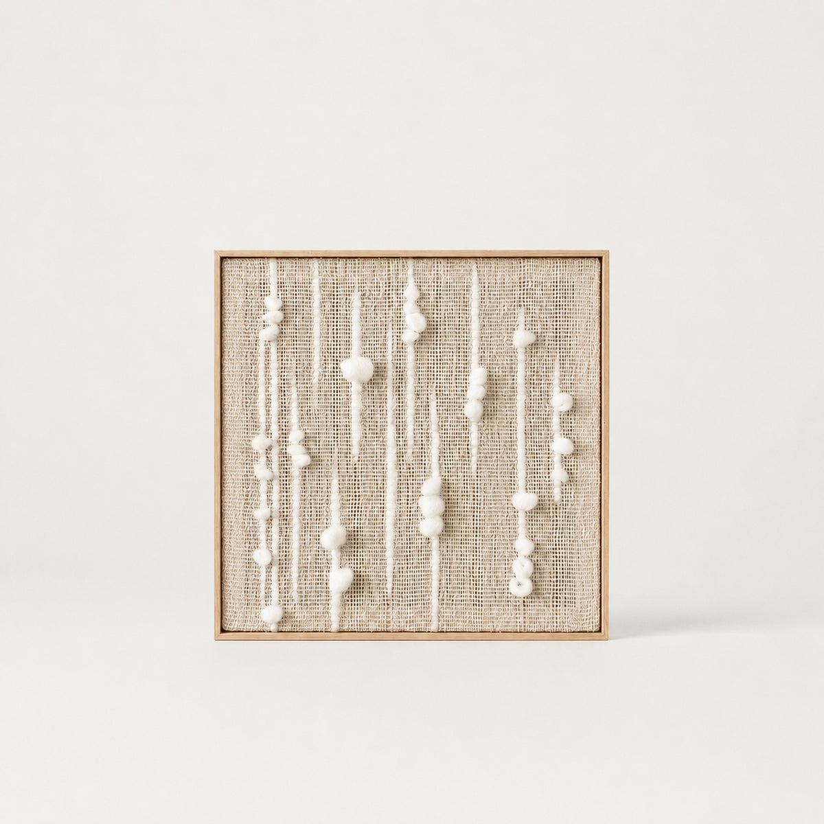 Olit - Minimalist Framed Wall Tapestry - Natural Wool and Wood Art