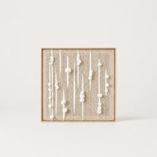 Olit - Minimalist Framed Wall Tapestry - Natural Wool and Wood Art