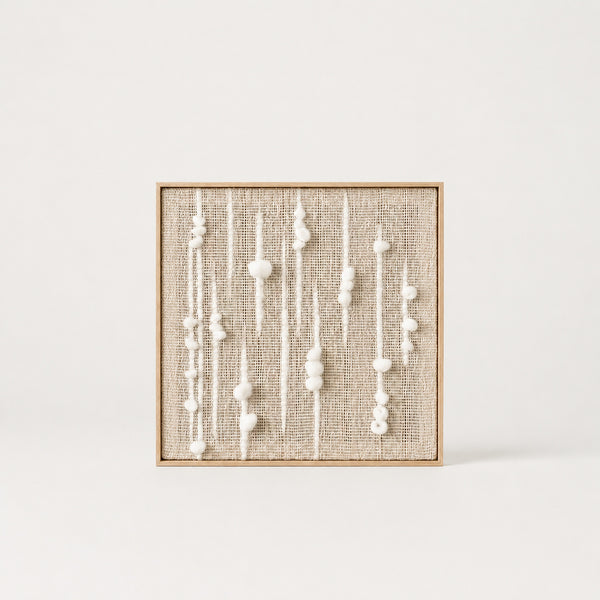 Olit - Minimalist Framed Wall Tapestry - Natural Wool and Wood Art