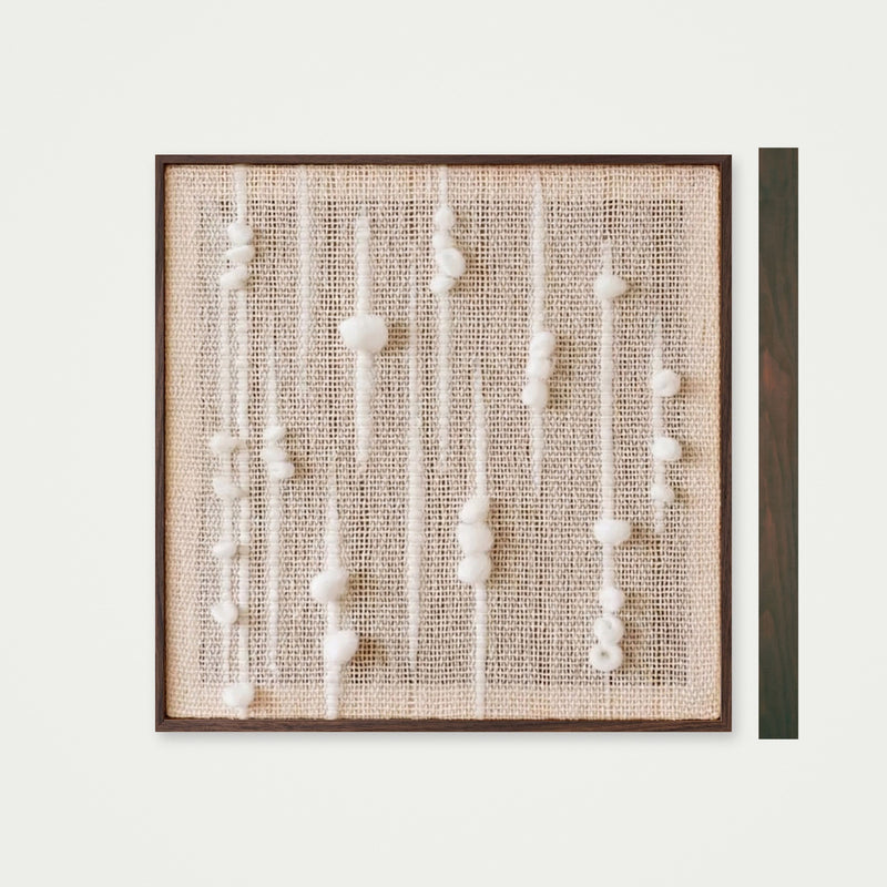 Olit - Minimalist Framed Wall Tapestry - Natural Wool and Wood Art