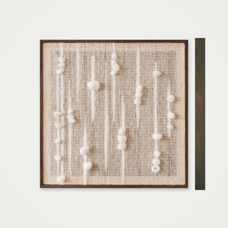 Olit - Minimalist Framed Wall Tapestry - Natural Wool and Wood Art