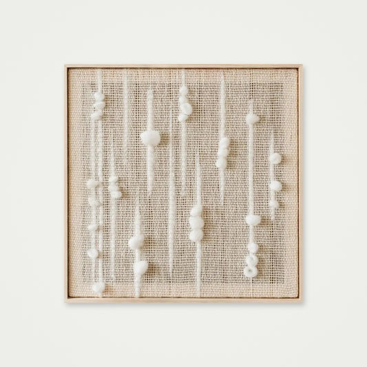Olit - Minimalist Framed Wall Tapestry - Natural Wool and Wood Art