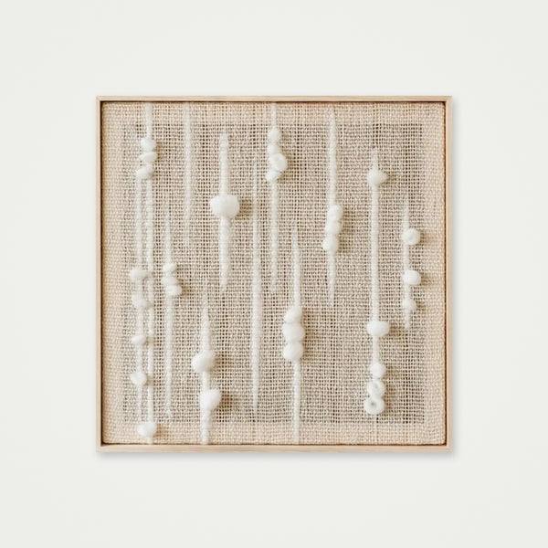 Olit - Minimalist Framed Wall Tapestry - Natural Wool and Wood Art