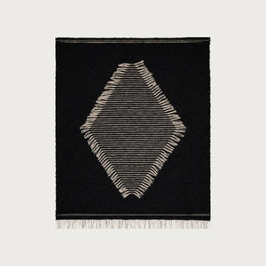 Rombo Black handwoven wool tapestry black diamond wall hanging Lale Studio & Shop