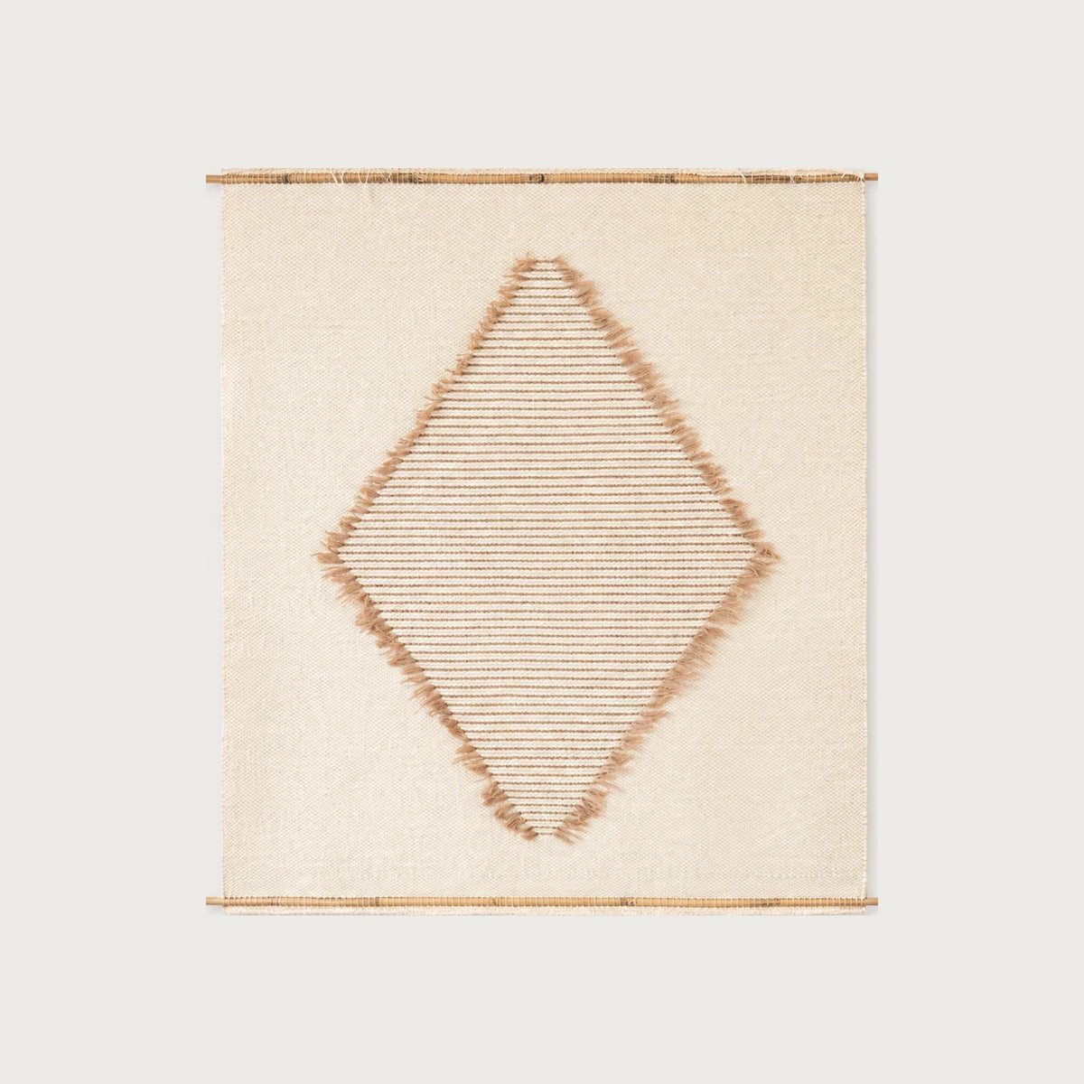 Rombo handwoven wool wall hanging natural diamond tapestry Lale Studio & Shop