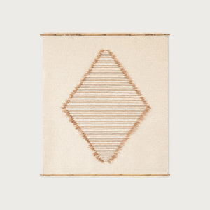 Rombo handwoven wool wall hanging natural diamond tapestry Lale Studio & Shop