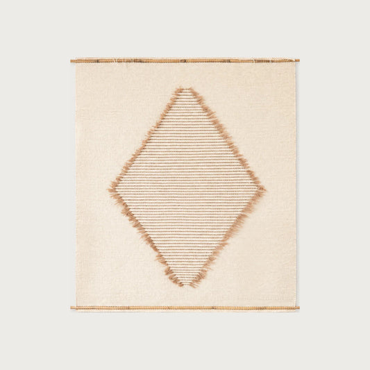 Rombo handwoven wool wall hanging natural diamond tapestry Lale Studio & Shop