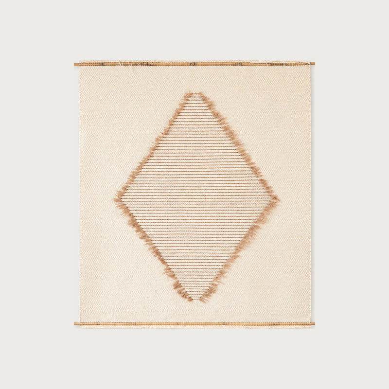 Rombo handwoven wool wall hanging natural diamond tapestry Lale Studio & Shop