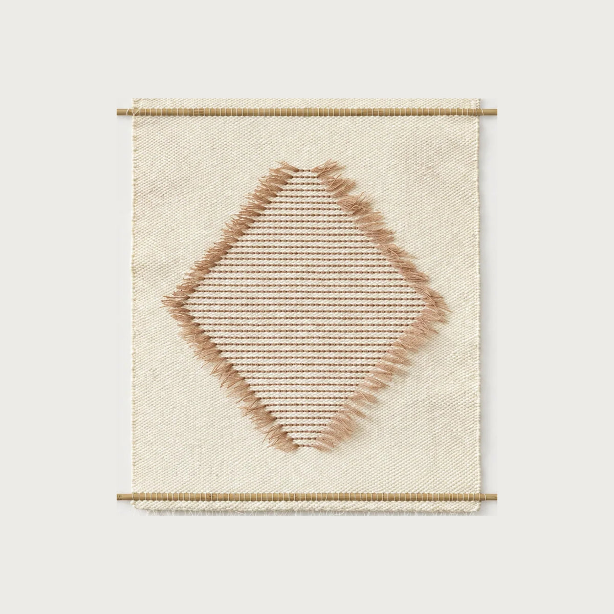 Rombo S handwoven wool wall hanging natural diamond tapestry Lale Studio & Shop