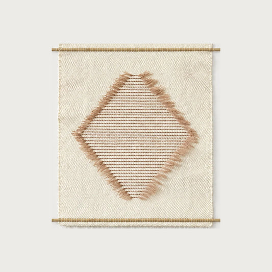 Rombo S handwoven wool wall hanging natural diamond tapestry Lale Studio & Shop