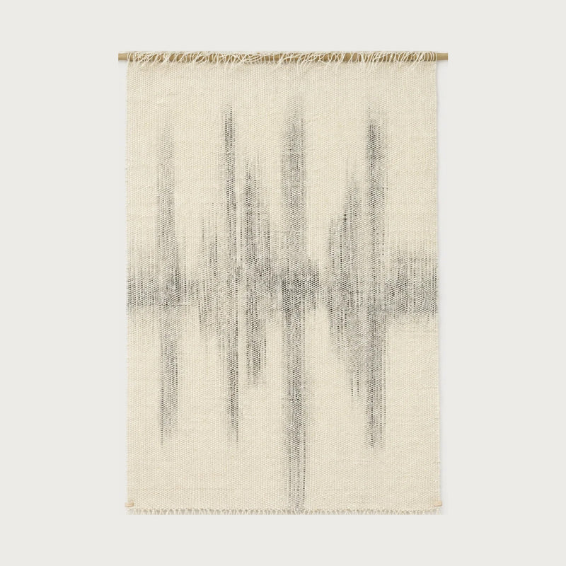 Sound handwoven wool wall hanging grey soundwave tapestry Lale Studio & Shop