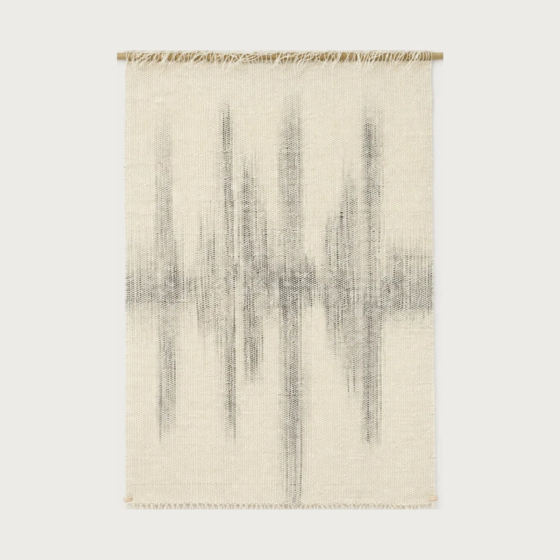 Sound handwoven wool wall hanging grey soundwave tapestry Lale Studio & Shop