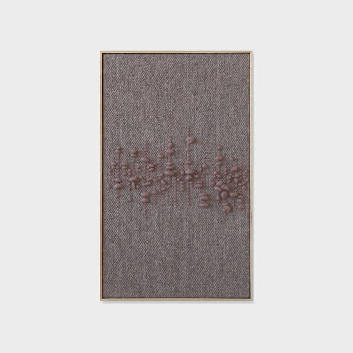 Teor handwoven two-ply wool tapestry in a slim wood frame, framed textile wall art by Lale Studio & Shop