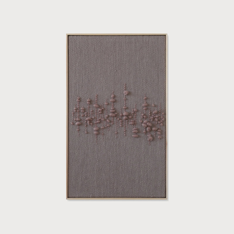 Teor handwoven two-ply wool tapestry in a slim wood frame, framed textile wall art by Lale Studio & Shop