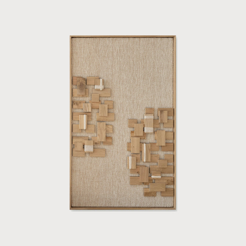 Twin Groves wood mosaic wall art, natural wood tones, handcrafted wall decoration by Lale Studio & Shop