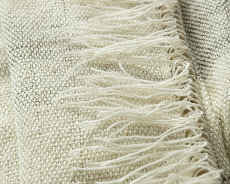 Veil wall hanging full length on a slim bamboo rod
