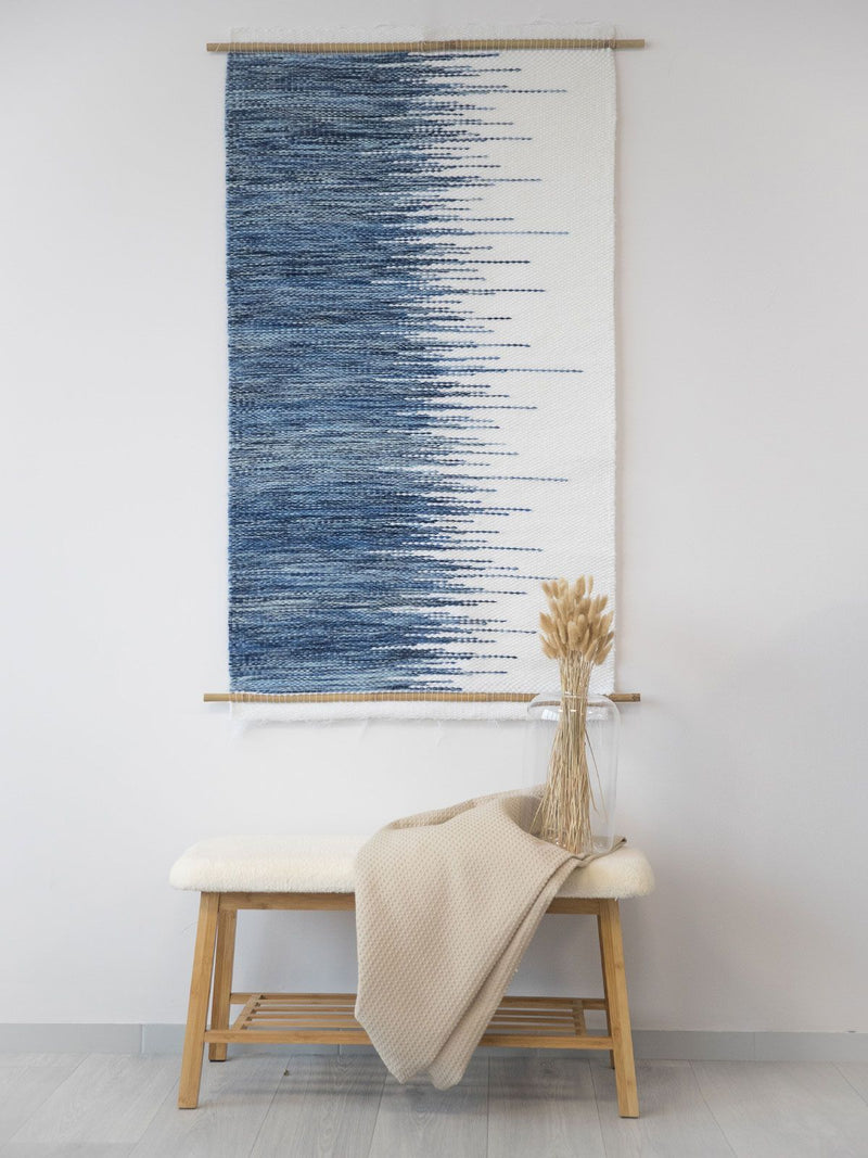 Cielo M - Bohemian Wall Art - Blue Woven Tapestry